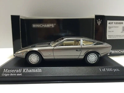 MASERATI KHAMSIN 1977 GRIGIO FERRO MET MINICHAMPS 437123220 1:43 RESINE 500 PCS - Photo 1/2