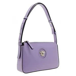 Versace Medusa Shoulder Bag Brushed Purple Leather New - Picture 1 of 8
