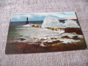POSTCARD -- ABERDEEN BREAKWATER IN A STORM - Picture 1 of 2