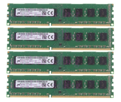 4PCS 4GB RAM Micron Intel 2Rx8 PC3-12800U DDR3 1600Mhz 1.5V DIMM Desktop Memory! - Image 1 of 4