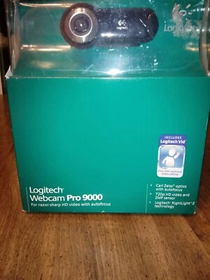 Logitech QuickCam Pro 9000 Webcam Carl Zeiss Optics - Image 1 of 4
