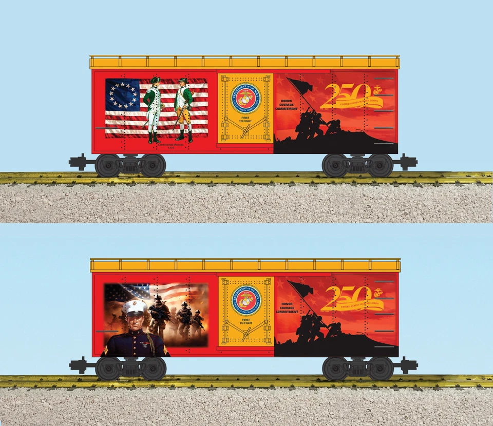 USA Trains R19162 USMC Marines 250TH Anniversary Boxcar (2 SIDED) Patriotic G - Image 1 of 1