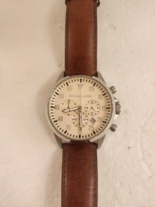 Michael Kors Men's Gage Brown Leather Chronograph Watch MK8441 - Picture 1 of 8