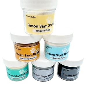 Simon Says Stamp Embossing Powder Set of 6 Fine Detail & Prisma Color Gift - Picture 1 of 14