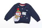 Primark Boys Blue Round Neck Cotton Pullover Jumper Size 2-3 Years - Just Chill