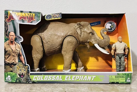 Jumanji Dwayne The Rock Johnson Colossal Elephant Action Figure Sound Lanard NEW Cover