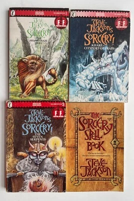3 x Steve Jackson's Sorcery! Fighting Fantasy 1, 2 & 3 + Spellbook - Image 1 of 4