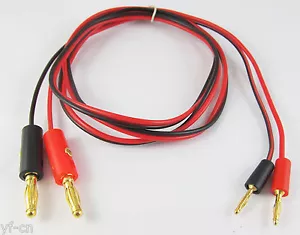 1 par de cable de prueba macho de plátano dorado de 2 mm a enchufe macho de plátano dorado de 4 mm 1M - Imagen 1 de 7