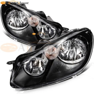 2x Black Headlights Assembly For 2010-2014 Volkswagen GTI Golf Jetta Sportwagen Foto 1 de 4