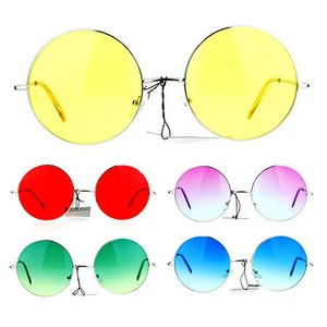 SA106 Hippie Oceanic Gradient Large Circle Lens Sunglasses - Picture 1 of 17