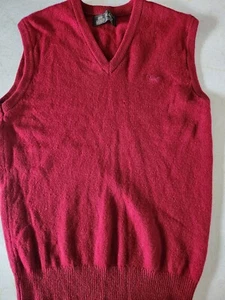 VTG Wolsey Men's V Neck 100% Wool Maroon Burgundy Sweater Vest S/M 36" Preppy - Picture 1 of 14