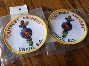 L@@k!!! Rare outpost archery Sports Club Member Patch lot of 2 union, sc - Picture 1 of 3
