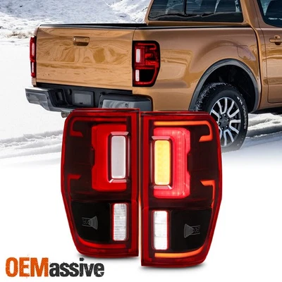 For 2019-2023 Ford Ranger Full LED Red Smoked Tail Lights Pair *Halogen Upgrade* - Image 1 of 4