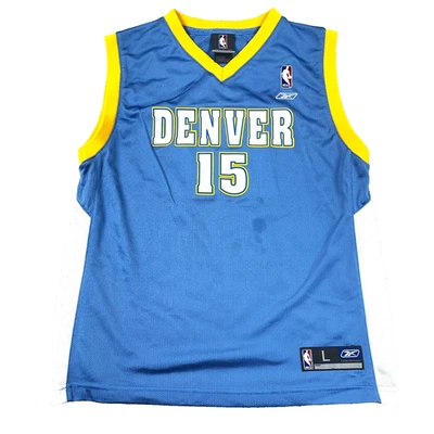 Vintage Denver Nuggets Jersey Youth Large Carmelo Anthony Light Blue Y2K Reebok* - Image 1 of 4