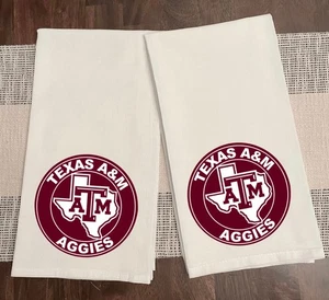 Texas A&M Aggies Kitchen Towel Tea Towel Cotton Flour Sack Size 28x28 - Picture 1 of 1