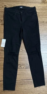 Jeans alla caviglia Paige Verdugo nero invecchiato donna taglia 29 vita media skinny nuovo con etichette - Foto 1 di 17