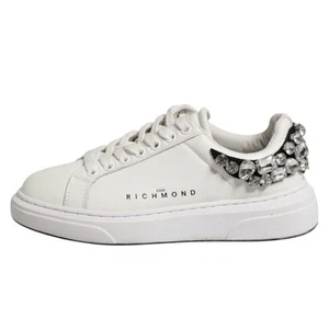 JOHN RICHMOND Shoes White Rhinestone Embellished Sneakers EU36 / US5.5 500usd - Picture 1 of 9
