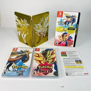 Pokemon Sword & Shield SteelBook Double Pack Nintendo Switch Complete in Box CIB - Picture 1 of 16
