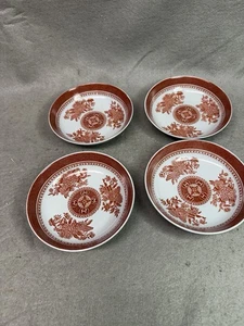 VINTAGE SPODE FINE STONE FITZHUGH RED W88 BERRY / FRUIT BOWL LOT OF 4 - Picture 1 of 4