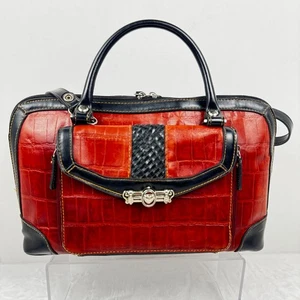 M.C. Marc Chantel Umhängetasche Hangbag Kroko-Prägung Schulterriemen braun Faux Alliga - Bild 1 von 24