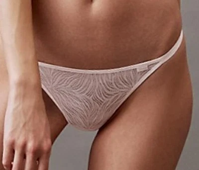 CALVIN KLEIN Sheer Marquisette Strappy Tanga Brazilian Pink Panty XS S M L XL - Image 1 of 4