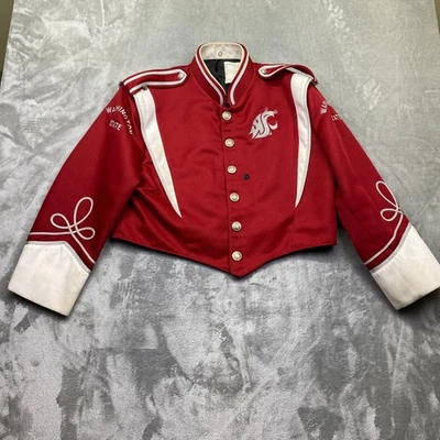 Washington State Cougars Marching Band Jacket Red WSU Logo Full Button Uniform - Image 1 of 4