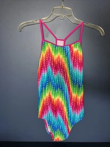 Speedo Girls Swimsuit 16 One Piece Multicolor - Picture 1 of 4