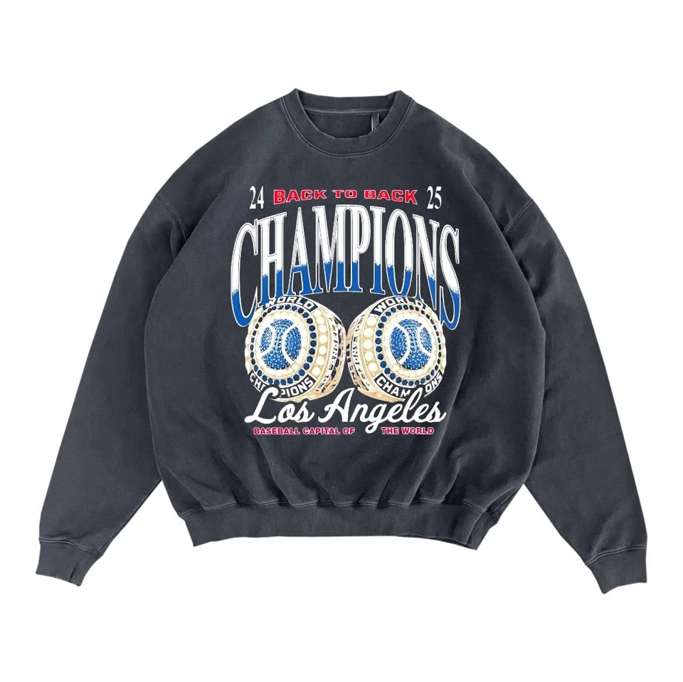 Los Angeles Dodgers Back to Back World Series 2024 2025 Sweatshirt VK03754 - Image 1 of 1