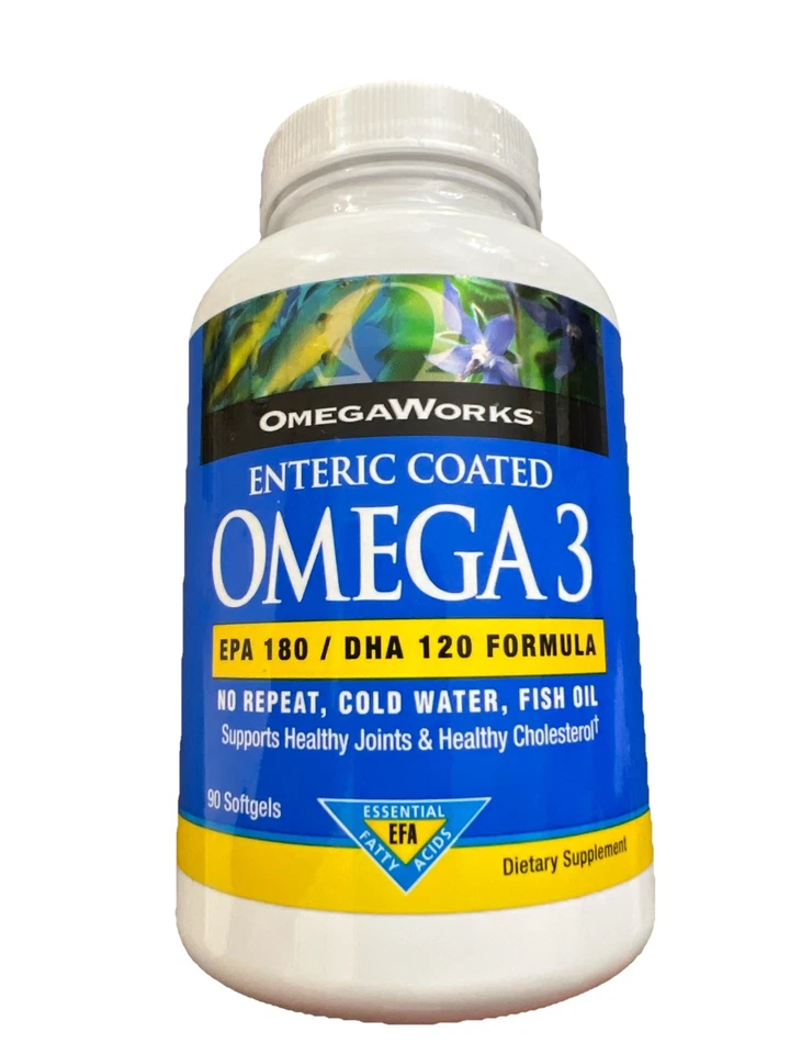 Omega 3 Enteric-Coated 90 Caps  by OmegaWorks Exp 11/27 - Image 1 of 3