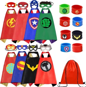 Kids Superhero Capes & Wristbands Set – Halloween, Christmas, Cosplay Dress Up - Picture 1 of 11