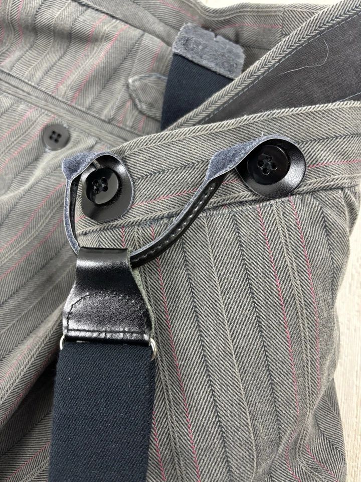 Wah Maker Suspender Pants Frontier Clothing Pinstripe Made In The USA Western  - Image 1 of 4