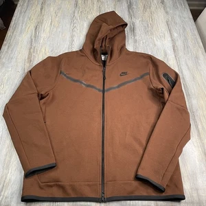 Nike Tech Fleecejacke Herren Größe Large braun neu ohne Etikett Hoodie mit durchgehendem Reißverschluss - Bild 1 von 3