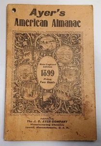 1899 J.C. Ayer's American Almanac New England Edition Antique Book - Picture 1 of 15