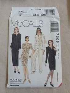 McCalls paper pattern 7305 women's dress jacket skirt pants size 8-12 Uncut - Picture 1 of 3