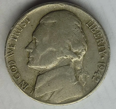 1942-D Jefferson Nickel DDR , OMM, ERROR Cover