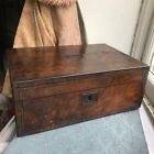 Victorian Walnut Writing Slope Box Brass Mounted Original c.1880 sold for repair