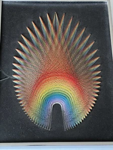 RARE EARLY 1970S GEOMETRIC STRING ART COMPOSITION STRING MANDALAS JON KLINE - Picture 1 of 24