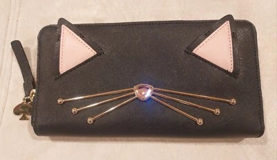 Бумажник Kate Spade New York Jazz Things Up Cat на молнии вокруг новый с Ярлыками RV $199 - Изображение 1 из 4