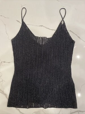 Tanque de malha transparente SAINT LAURENT preto e metálico PEQUENO - Imagem 1 de 4