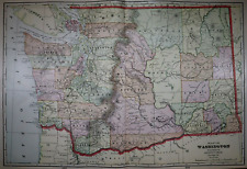 Old (Lg14x22) 1904 Cram's Atlas Map ~ WASHINGTON STATE ~ Free S&H ~ Inv#60