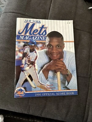 Vintage 1990 NY METS Score Book Program! Vs. Cardinals! Darryl Strawberry Cover! - Image 1 of 4