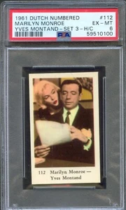 1961 Dutch Numbered Set 3 #112 MARILYN MONROE Yves MONTAND Let's Make Love PSA 6 - Picture 1 of 2