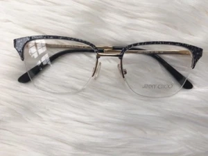 New JIMMY CHOO EYEGLASSES JC91 FIQ 51mm Leopard Print Semi Rimless Square Frame - Picture 1 of 12