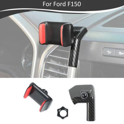 360° Phone Holder Mount Cellphone Bracket For Ford F-150 2015-2020 Carbon Fiber - Image 1 of 4
