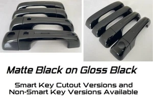Matte on Gloss Black Door Handle Covers 2019 2020 2021 2022 Fits Dodge Ram 1500 - Picture 1 of 7