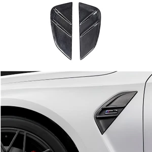 Pair Dry Carbon Fiber Fender Air Vent Replacement Covers For BMW 3 Series G80 M3 - Picture 1 of 9
