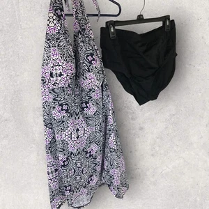 Swimsuits for All Womens Plus Size 18 Swimsuit 2 Piece Takini Swimbriefs Purple - Picture 1 of 8