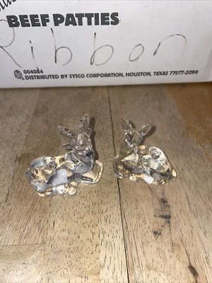 Mini candelabros/figuras cónicas Biedermann de vidrio ciervo y buck Foto 1 de 3