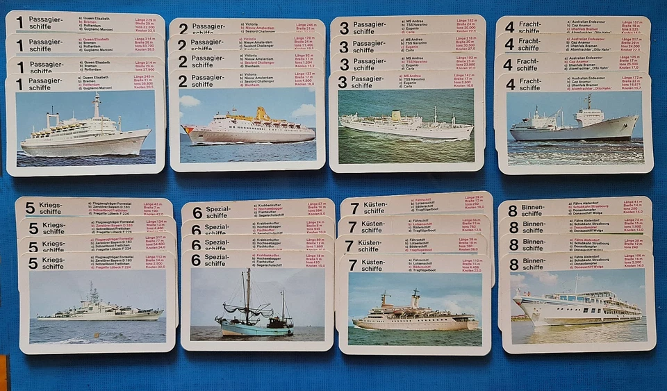 Auténticas cartas de cuarteto Piatnik Schiffs 1984 Alemania Foto 1 de 4