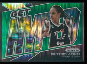 Brittney Griner 2022 Panini Prizm WNBA Get Hyped Green Pulsar Prizm #9/25 - Foto 1 di 2